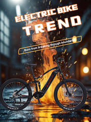 AKEZ M600-27.5" Electric Mountain Bike, 48V Removable Battery eBike, Front Suspension Adult Electric Bicycle for City & Trail
