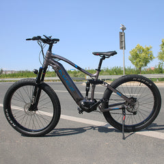 AKEZ M600-27.5" Electric Mountain Bike, 48V Removable Battery eBike, Front Suspension Adult Electric Bicycle for City & Trail