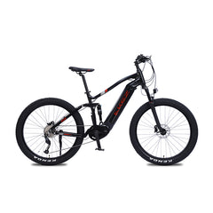 AKEZ M600-27.5" Electric Mountain Bike, 48V Removable Battery eBike, Front Suspension Adult Electric Bicycle for City & Trail