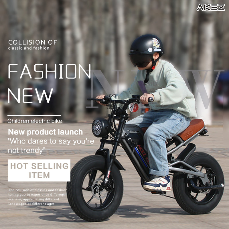 AKEZ 16" Kids Electric Bike 36V 350W, Lightweight E‑Bike for Boys & Girls, Adjustable Seat, Pedal Assist & Throttle, Safe & Easy Rid