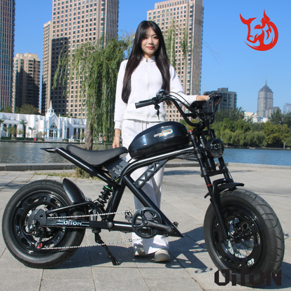 Diton H1 Electric Motorcycle – 52V 1500W Harley-Style E-Motorbike, 30Ah Long-Range Lithium Battery, Fat Tire Performance