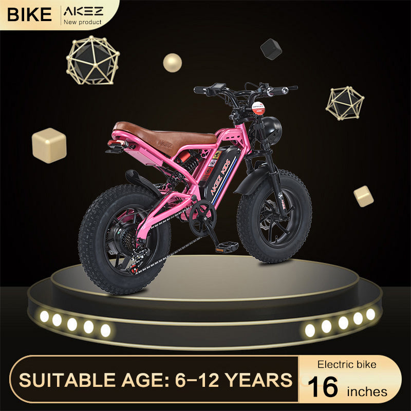 AKEZ 16" Kids Electric Bike 36V 350W, Lightweight E‑Bike for Boys & Girls, Adjustable Seat, Pedal Assist & Throttle, Safe & Easy Rid
