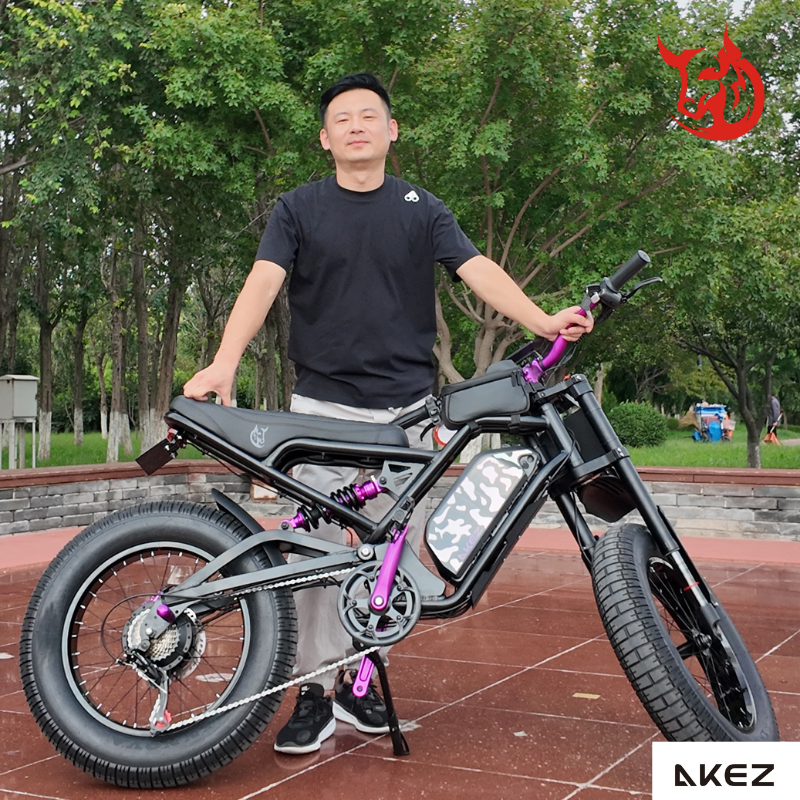 AKEZ Jaguar PRO Electric Bike 48V 1500W, 18Ah Lithium Battery, Full Suspension Fat Tire E-Bike for Adults, Hydraulic Brakes, UL2849 Certified