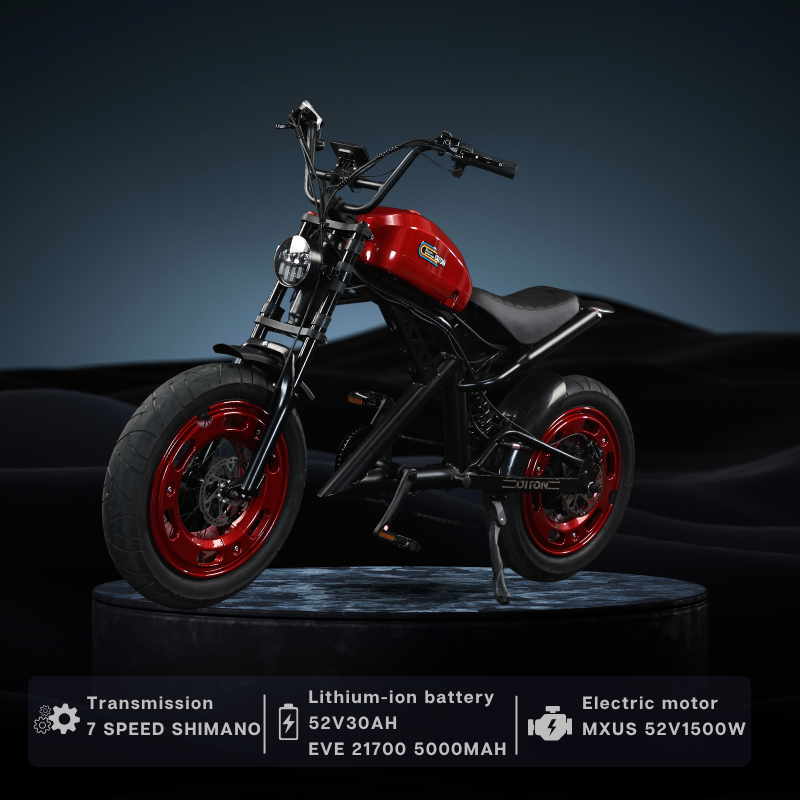 Diton H1 Electric Motorcycle – 52V 1500W Harley-Style E-Motorbike, 30Ah Long-Range Lithium Battery, Fat Tire Performance