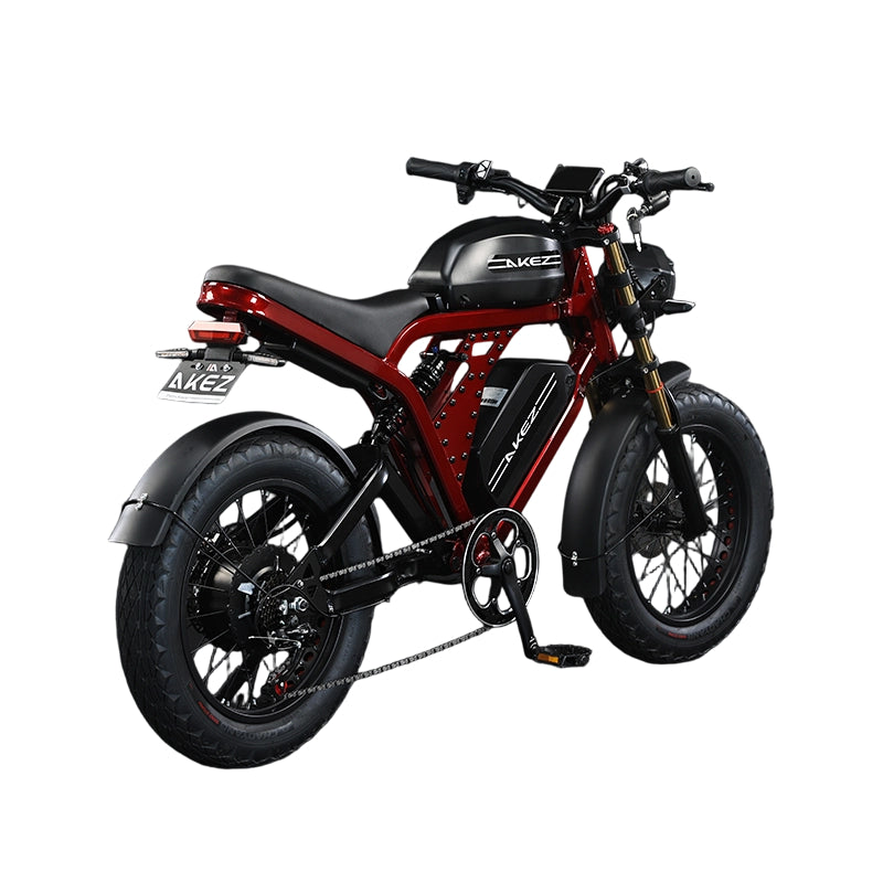 AKEZ -KINGKONG-52V/48V 1500W Dual Battery Electric Bike for Adults, 55Ah Ultra Long Range Fat Tire E-Bike, Full Suspension Off-Road Mountain Electric Bicycle