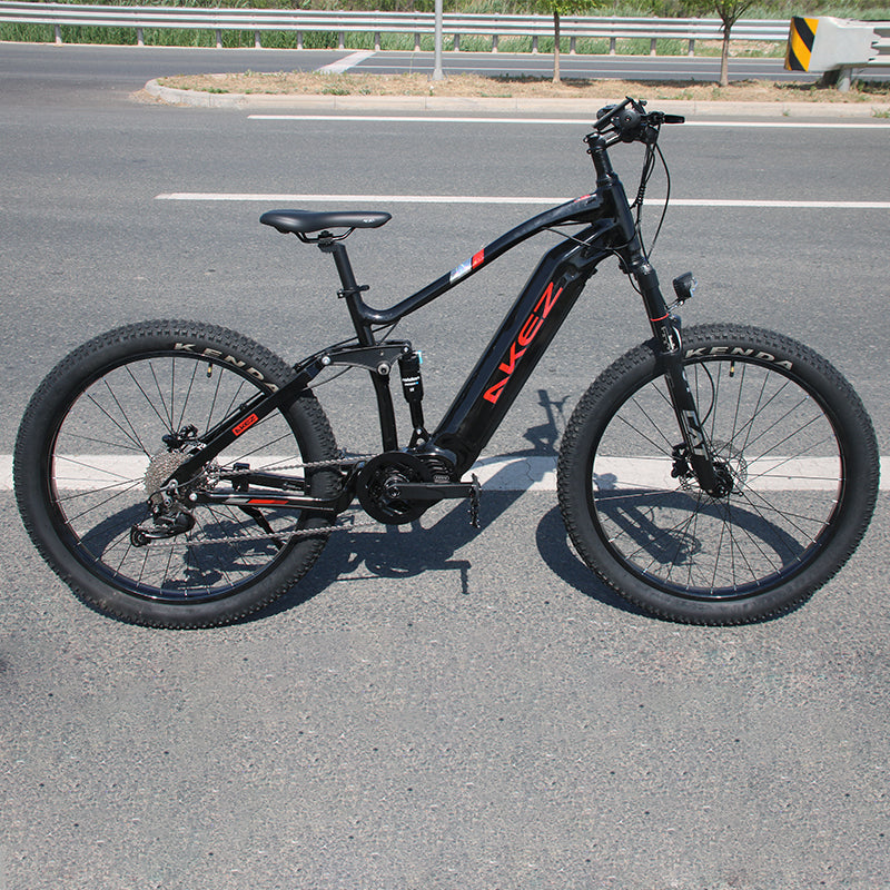 AKEZ M600-27.5" Electric Mountain Bike, 48V Removable Battery eBike, Front Suspension Adult Electric Bicycle for City & Trail