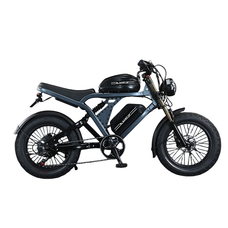 AKEZ -KINGKONG-52V/48V 1500W Dual Battery Electric Bike for Adults, 55Ah Ultra Long Range Fat Tire E-Bike, Full Suspension Off-Road Mountain Electric Bicycle