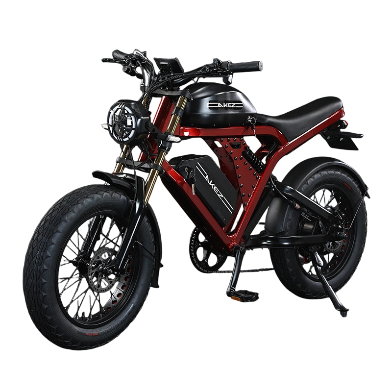 AKEZ -KINGKONG-52V/48V 1500W Dual Battery Electric Bike for Adults, 55Ah Ultra Long Range Fat Tire E-Bike, Full Suspension Off-Road Mountain Electric Bicycle