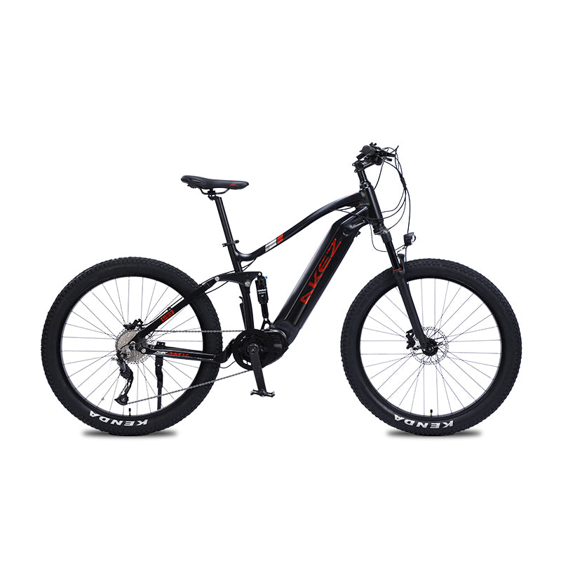 AKEZ M600-27.5" Electric Mountain Bike, 48V Removable Battery eBike, Front Suspension Adult Electric Bicycle for City & Trail
