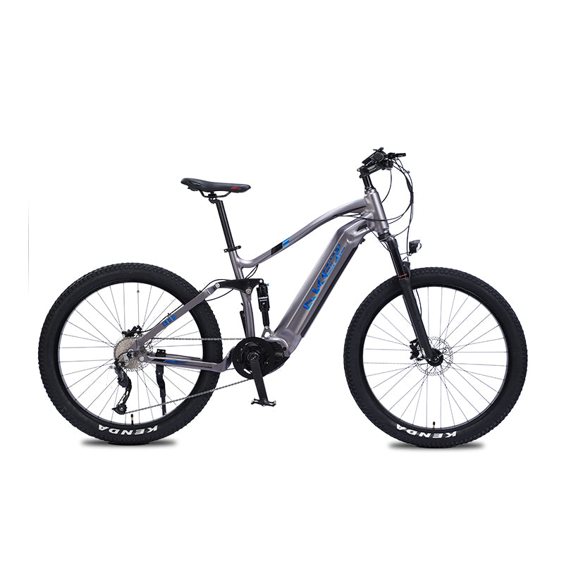 AKEZ M600-27.5" Electric Mountain Bike, 48V Removable Battery eBike, Front Suspension Adult Electric Bicycle for City & Trail