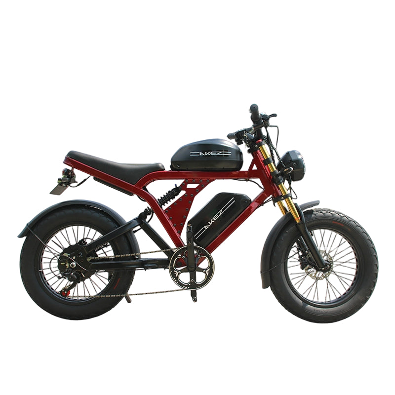 AKEZ -KINGKONG-52V/48V 1500W Dual Battery Electric Bike for Adults, 55Ah Ultra Long Range Fat Tire E-Bike, Full Suspension Off-Road Mountain Electric Bicycle